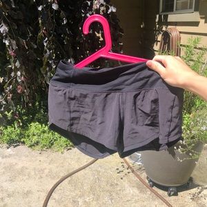 black lululemon athletic shorts